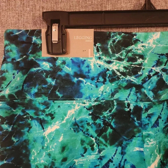 New Soft Surrounding Ankle Legging Women's Large Green & Blue Super Slim - Picture 6 of 8